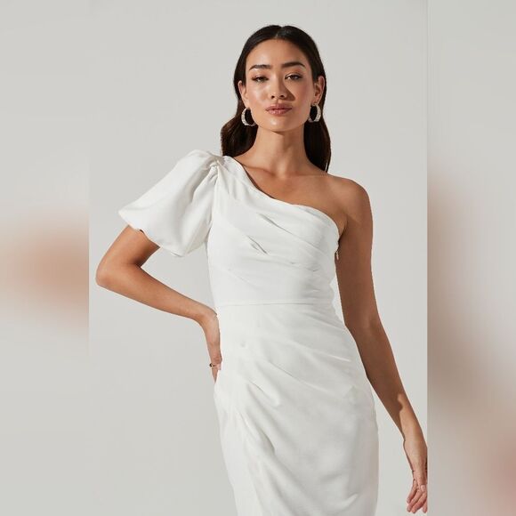 NWOT ASTR JOELLE ONE SHOULDER MIDI DRESS - Picture 3 of 8